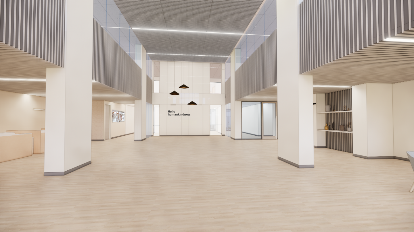 interior rendering of new lobby area