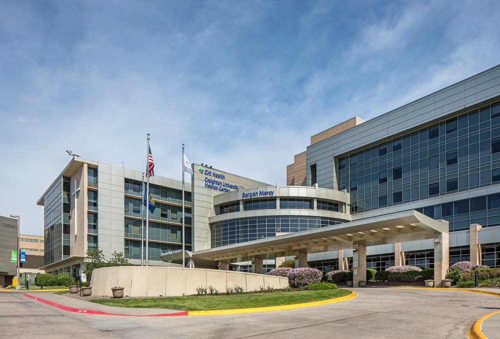 Exterior of CUMC Bergan mercy hospital